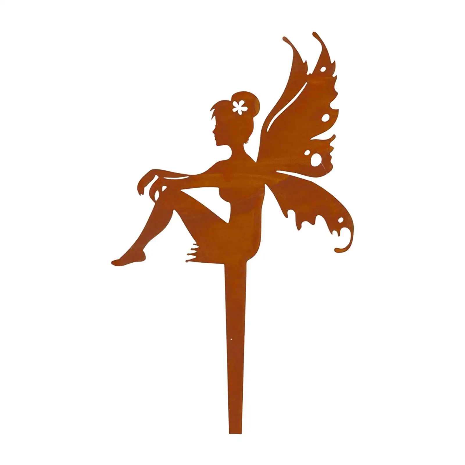 Fairy Figurines Landscaping Decoration Garden Stakes Ornament Iron Silhouette Statue for Yard Flower Pots Patio Rust Resistance