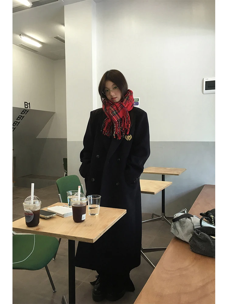 

Красное шерстяное пальто знаменитостей, женское осенне-зимнее элитное пальто, новая супер красивая длинная хлопковая шерстяная верхняя одежда Jaet