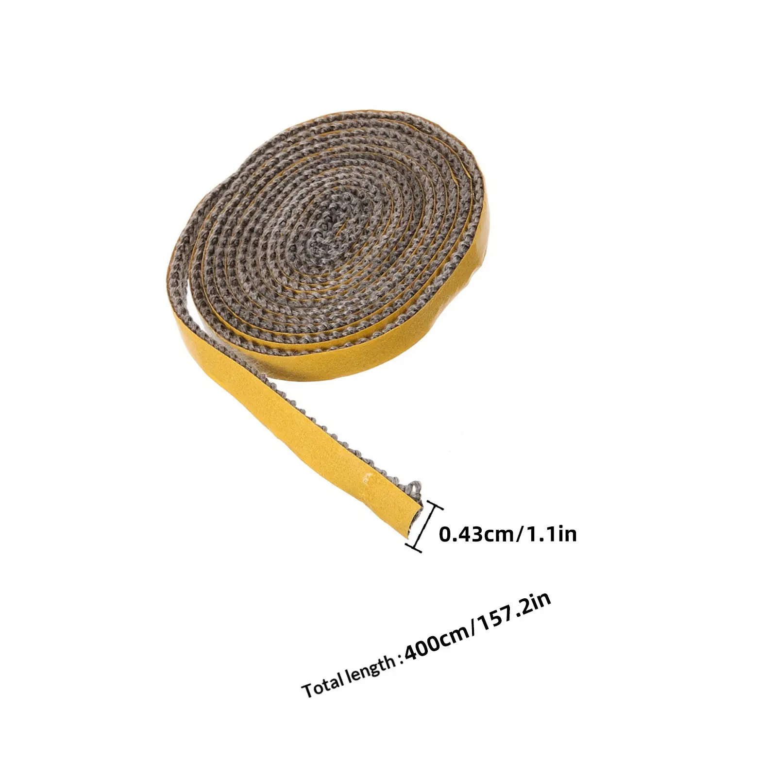 High Temperature Fiberglass Rope Seal Fireproof Self-Adhesive Flat Gasket Replacement for Wood Stove Fireplace Furnace Door Tape