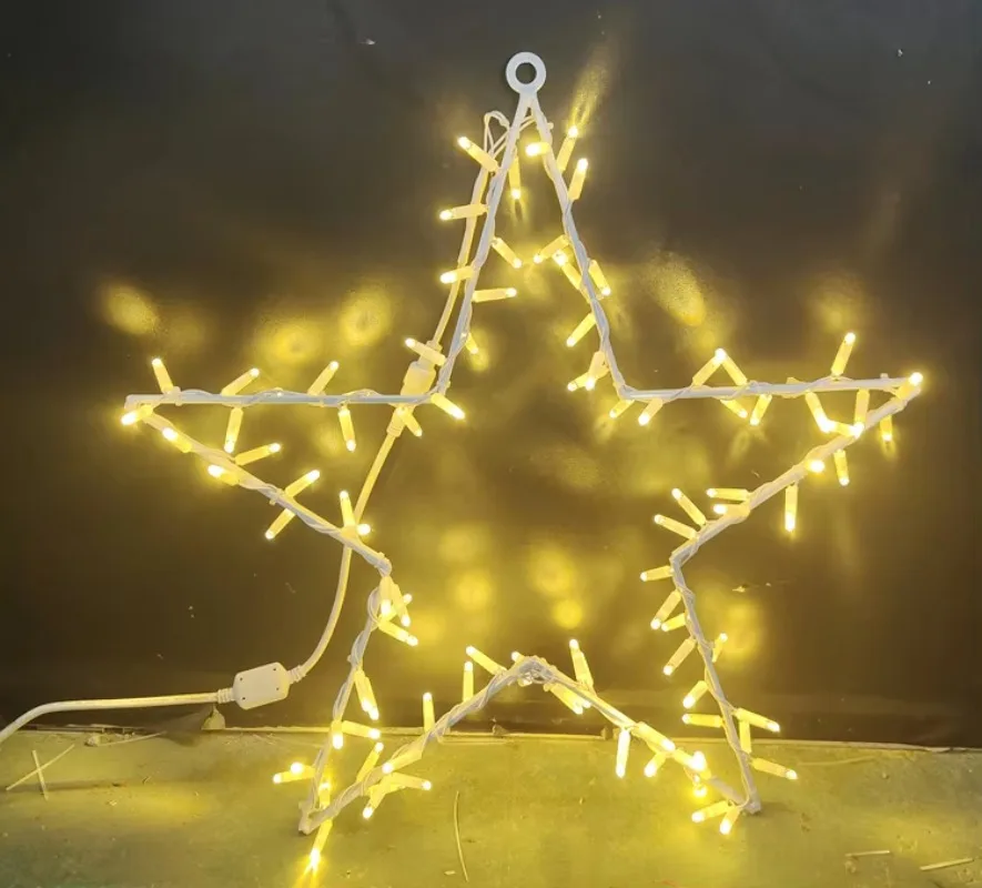 Popular Outdoor 2D 3D Light Emitting Diode Hanging Stereo Star Decoration Lights, Holiday Lighting Christmas Lights
