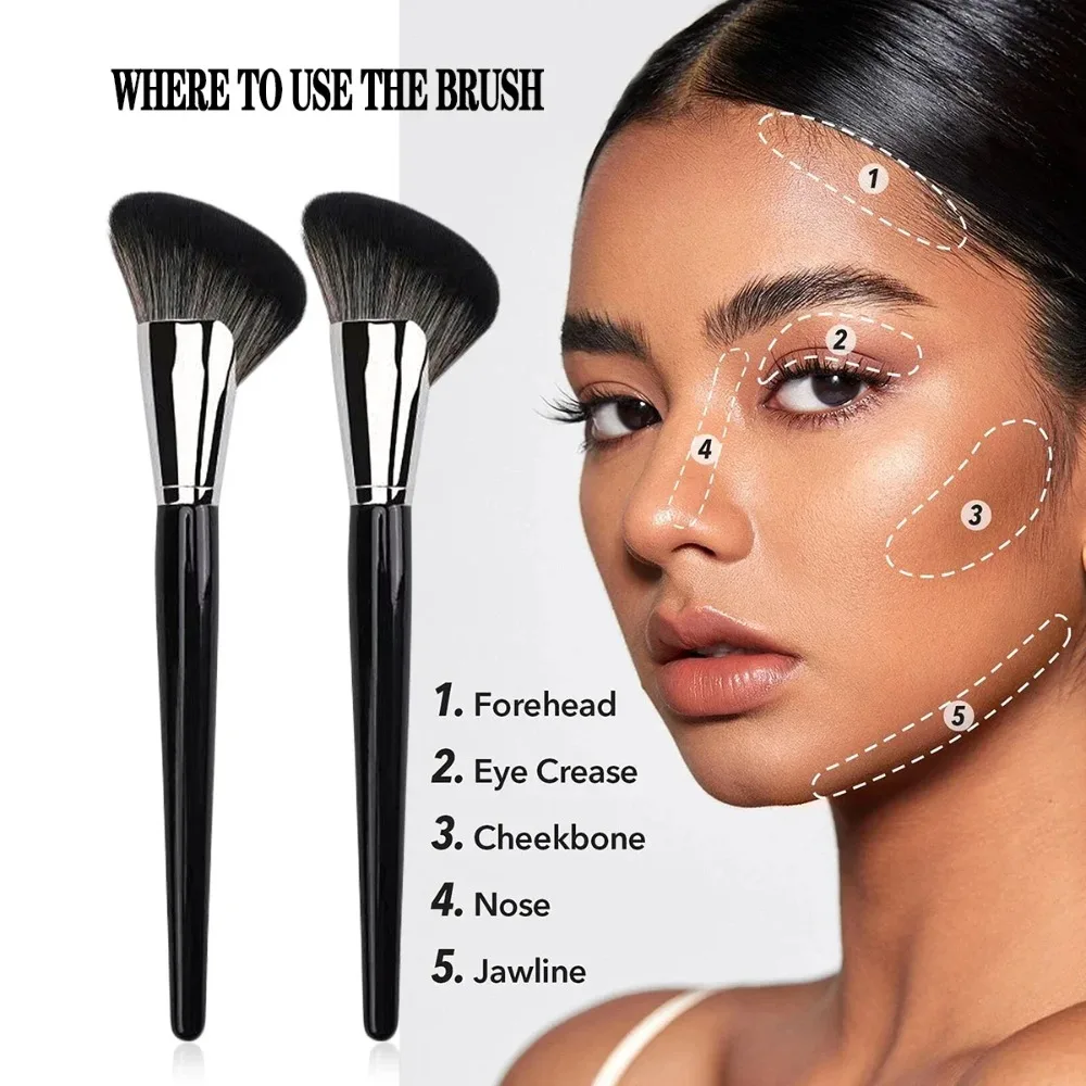 แปรงทรงเคียว, แปรงเฉดดิ้งแบบมุมสำหรับใบหน้า, แปรงคอนทัวร์ใบหน้า, แปรงทรงหยัก