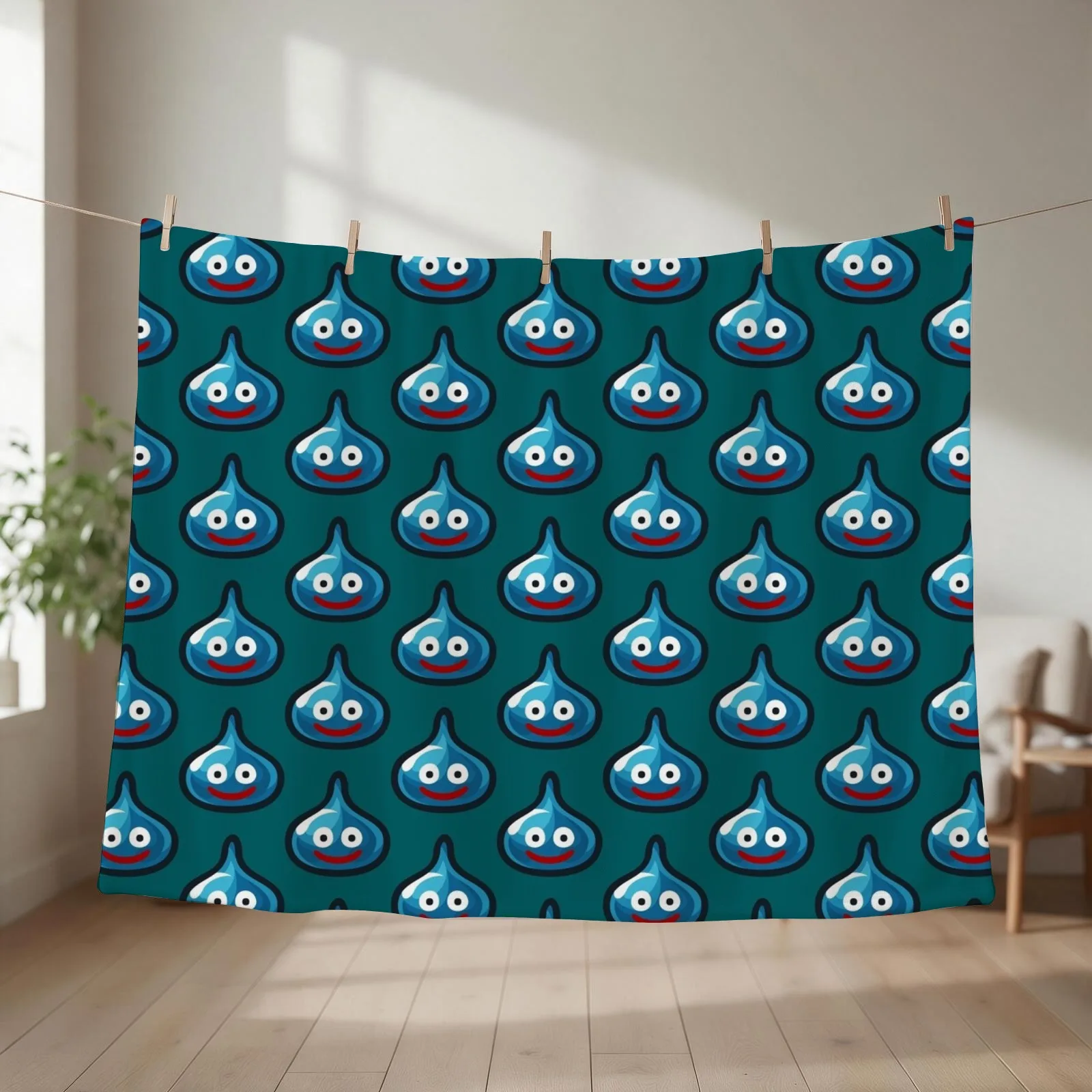 A slime draws near! Throw Blanket couch cozy soft plush fuzzy picnic outdoor blanket