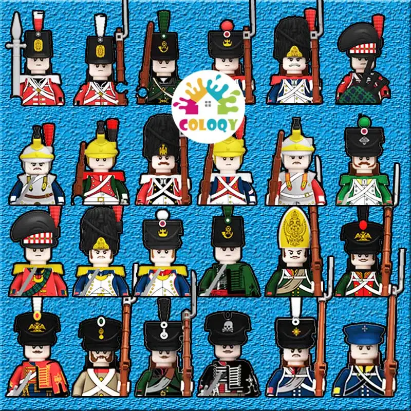 10 sztuk klocków żołnierza z wojny Napoleonicnej II wojna światowa mini klocki do budowy lalek, podwójna zabawa dla dzieci hurtowo zabawki