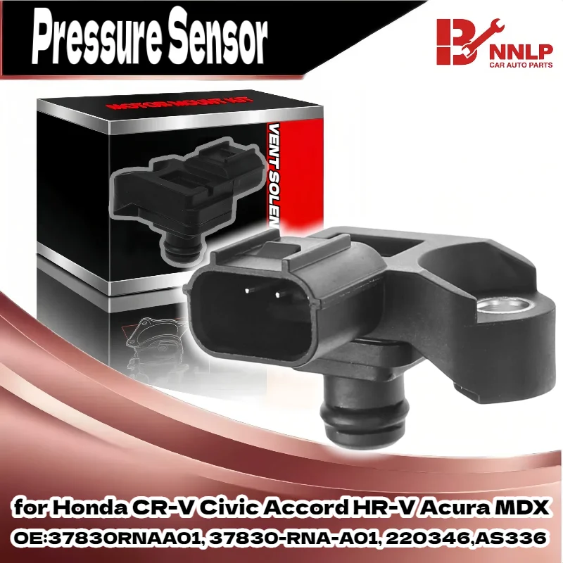

MAP Manifold Pressure Sensor for Honda CR-V Civic Accord HR-V Acura MDX 3 Pins 37830RNAA01, 37830-RNA-A01, 220346, AS336