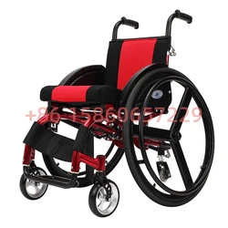 Free Shipping Large wheel Quick-release Lightweight to carry Sports Wheelchair Backrest Foldable Aluminum Alloy Shock Absorption