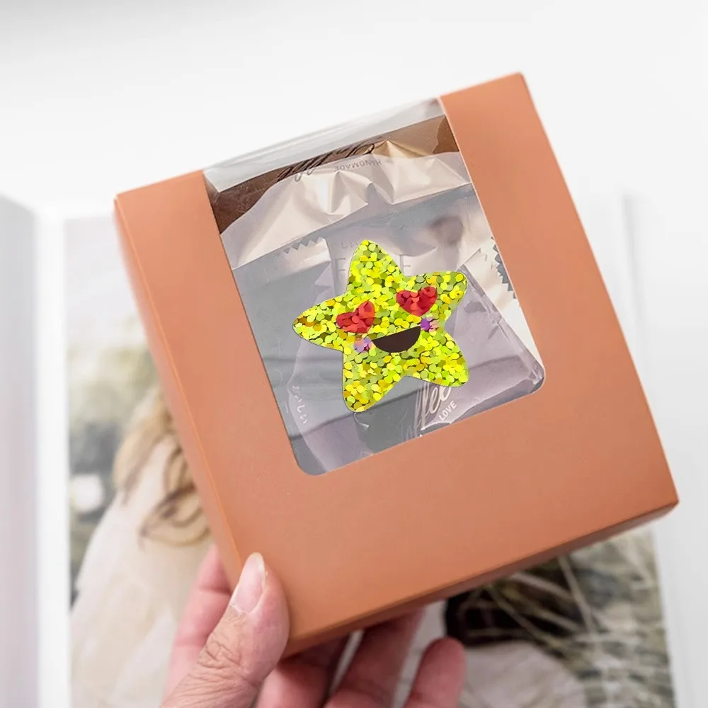 100-500PCS New Star Stickers Cartoon Stickers Small Packaging Roll Pack Rolling Stickers for Children Kids Thank You Lables