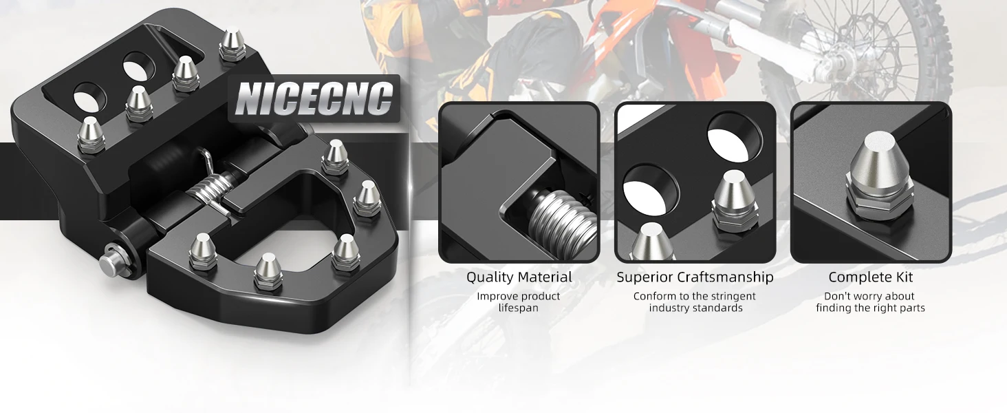 NICECNC Für KTM EXC 300 TPi EXCF 350 SX 125 SXF 450 XCW 500XC 300XCF 350EXC 250SXF 250 6D 2017-2024 Klappbare Bremspedalspitze – Detail 4
