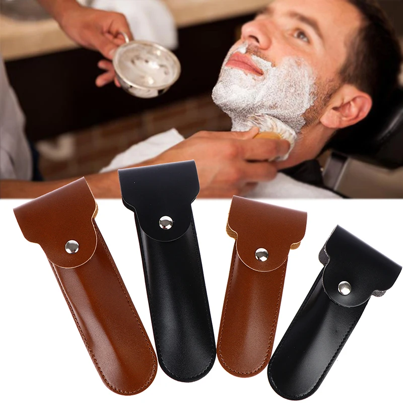 1Pcs Travel PU Leather Razor Holder Case Bag For Manual Double Edge Safety Razor