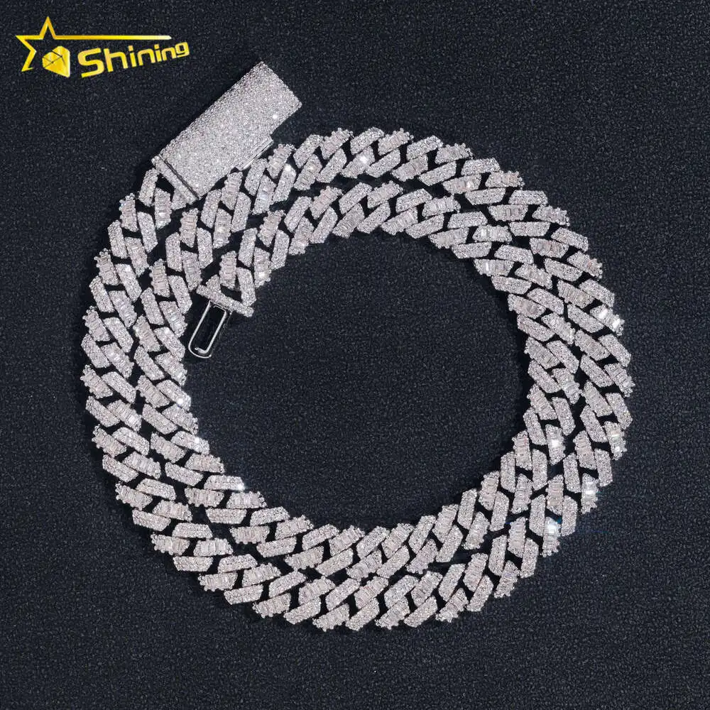 Wholesale Hip Hop 8mm Cuban Link Chain Style 925 Sterling Silver Jewelry Hiphop Mens Bracelet Iced Out Diamond Cuban Chain