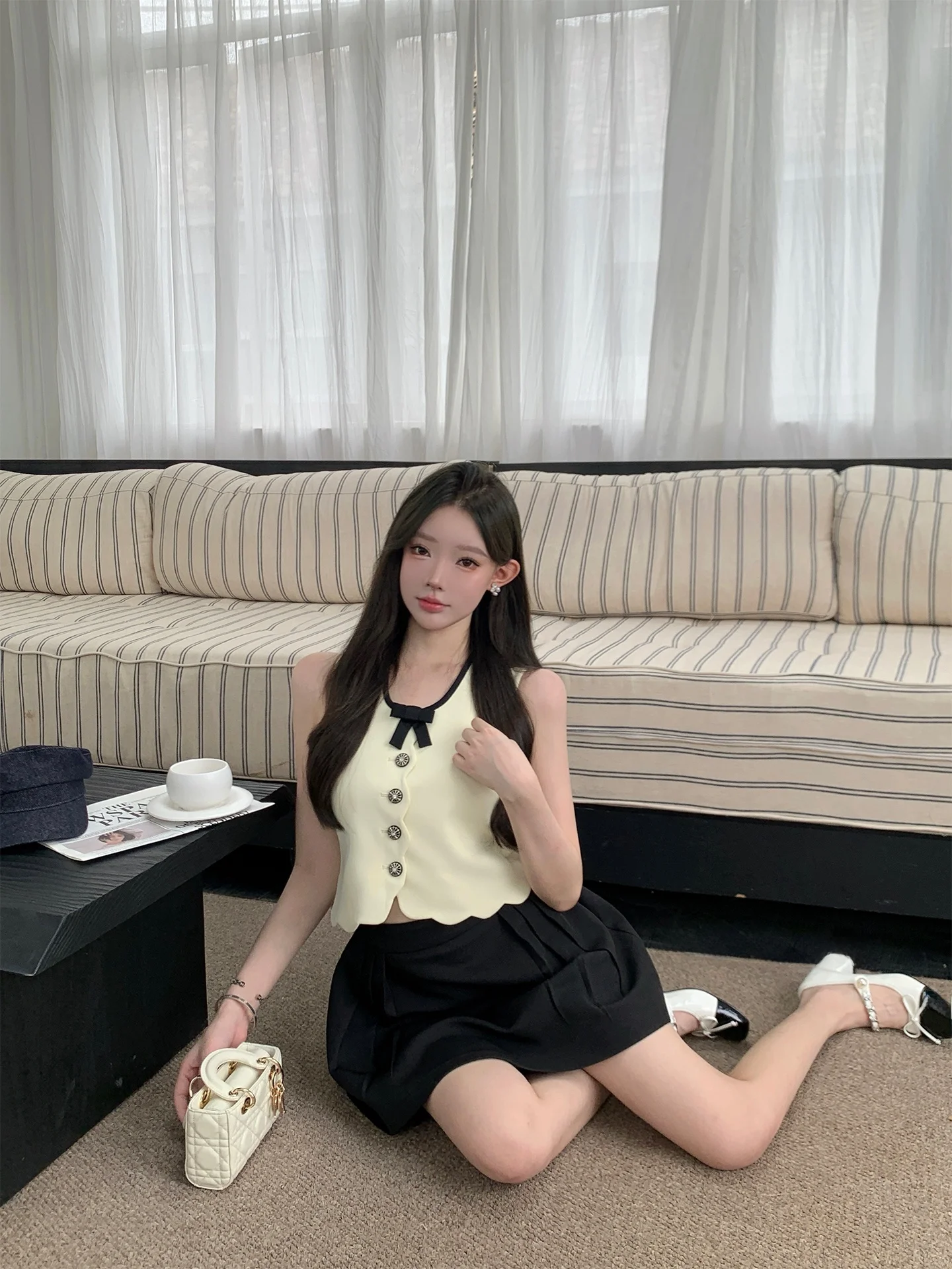 

WeiNini Little Fraance Girl Lightweight Loose Women's Vest Top Summer Faionable Thin Sle Polyester Fabric ort Sve