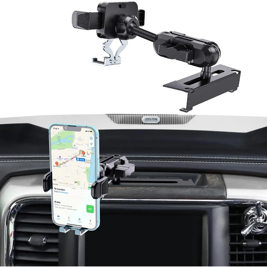 

Metal Phone Mount for Ram Truck 20132018 Dash Mount Cell Phone Holder Compatible with RAM 1500 2500 3500 2019+ Cla