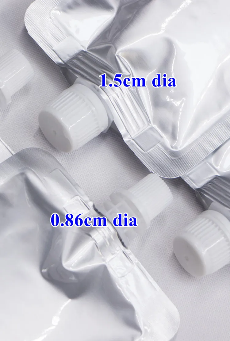 100PCS 100ML~600ML Stand Up Aluminum Foil Suction Nozzle Bag DIY Party Tea Coffee Juice Milk Liquid Beverage Soup Beer Pouches