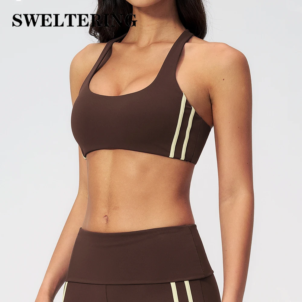 Summer Yoga Bra Women's Quick-Dry Workout Top Gym Sports Underwear Female Cycling Running Tight Top U-Back Fitness Underwear