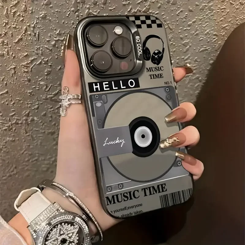 High quality creative retro record IMD phone case for iPhone 11 13 14 15 Pro Max 12 Mini 78 Plus XS XR SE full cover