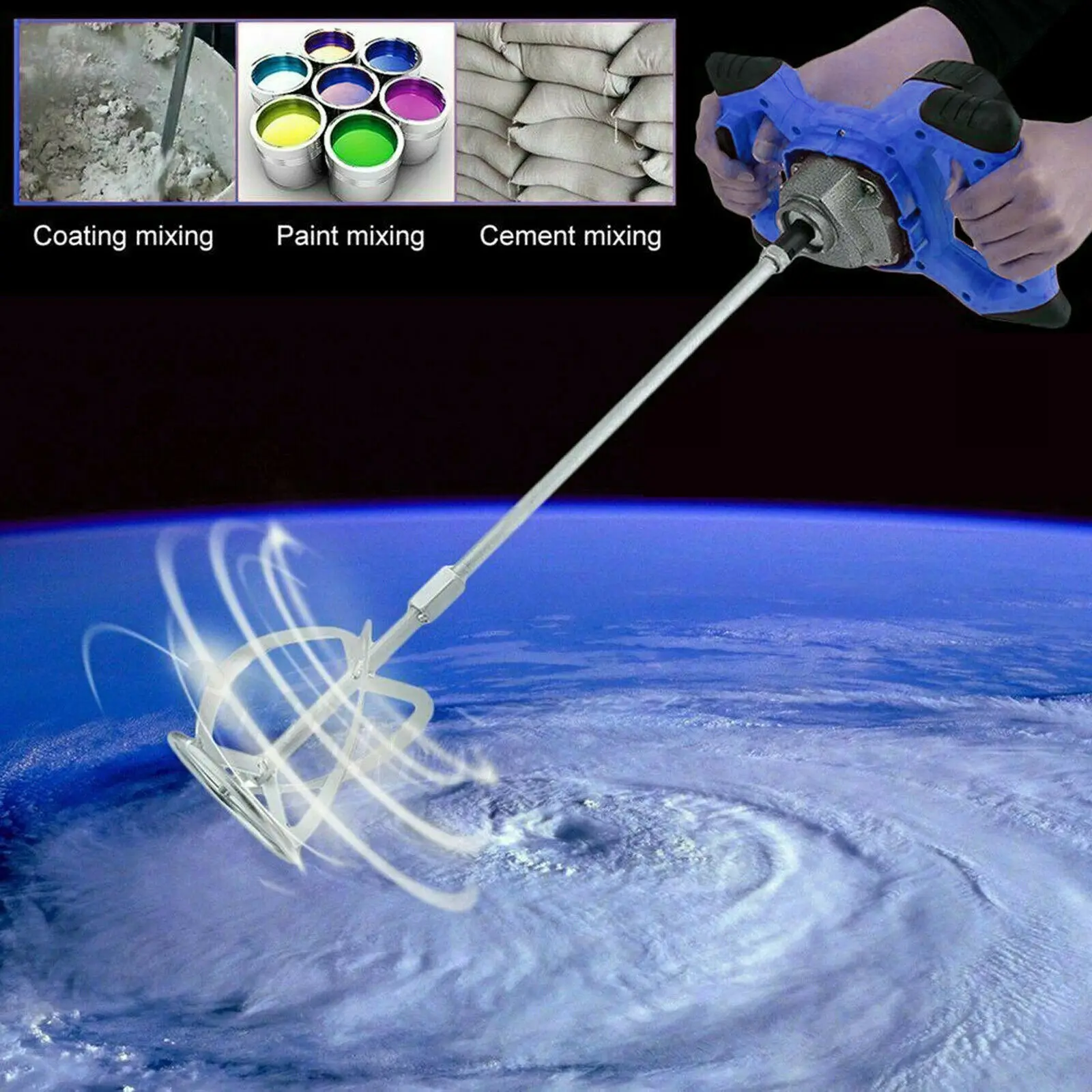 2600w tragbarer Paddel mischer 6-Gang, elektrisches Rührbohr-Rühr werkzeug für Mörtel mörtel farbe Zementputz putz