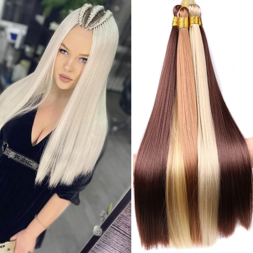 

Прямые шелковистые вязанные крючком волосы, синтетические объемные высокотемпературные пучки волос, наращивание 28 дюймов, 150 г в упаковке для женщин