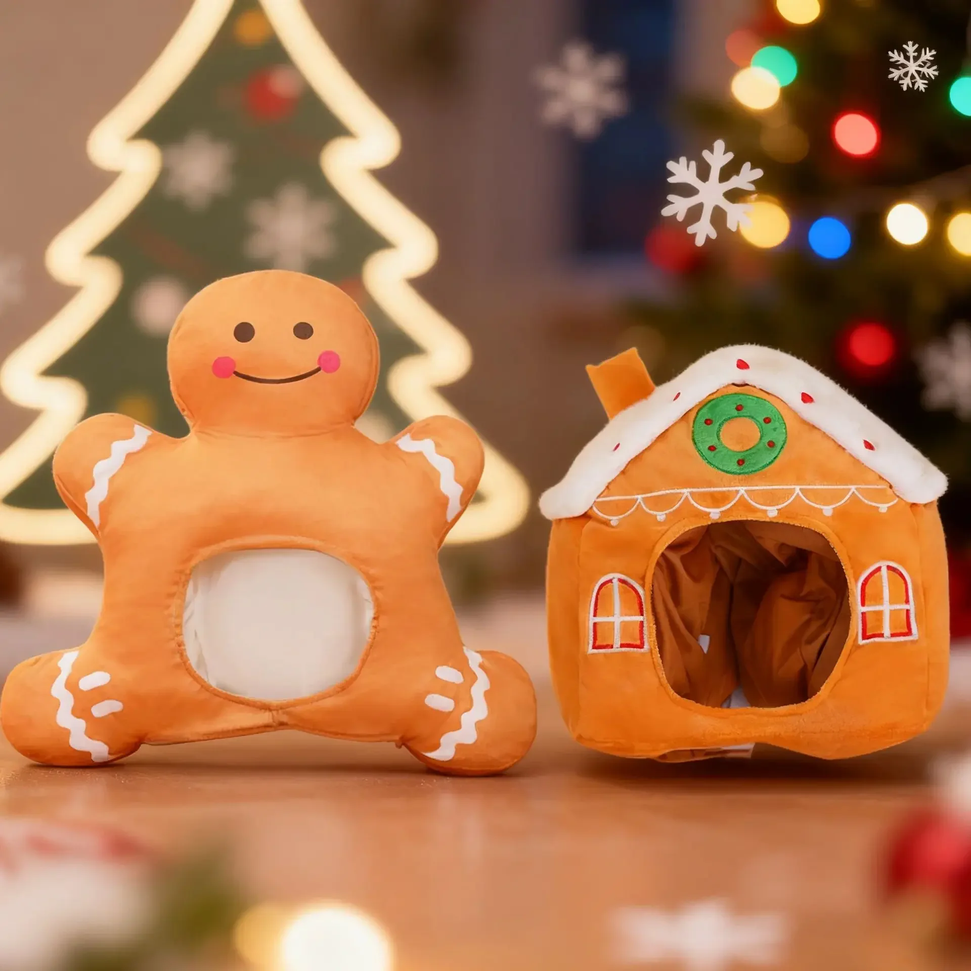 Gingerbread Man Hat Gingerbread House Hat Christmas Hat Cosplay Cap Headdress for Xmas Party Costume Dress Up Role Playing