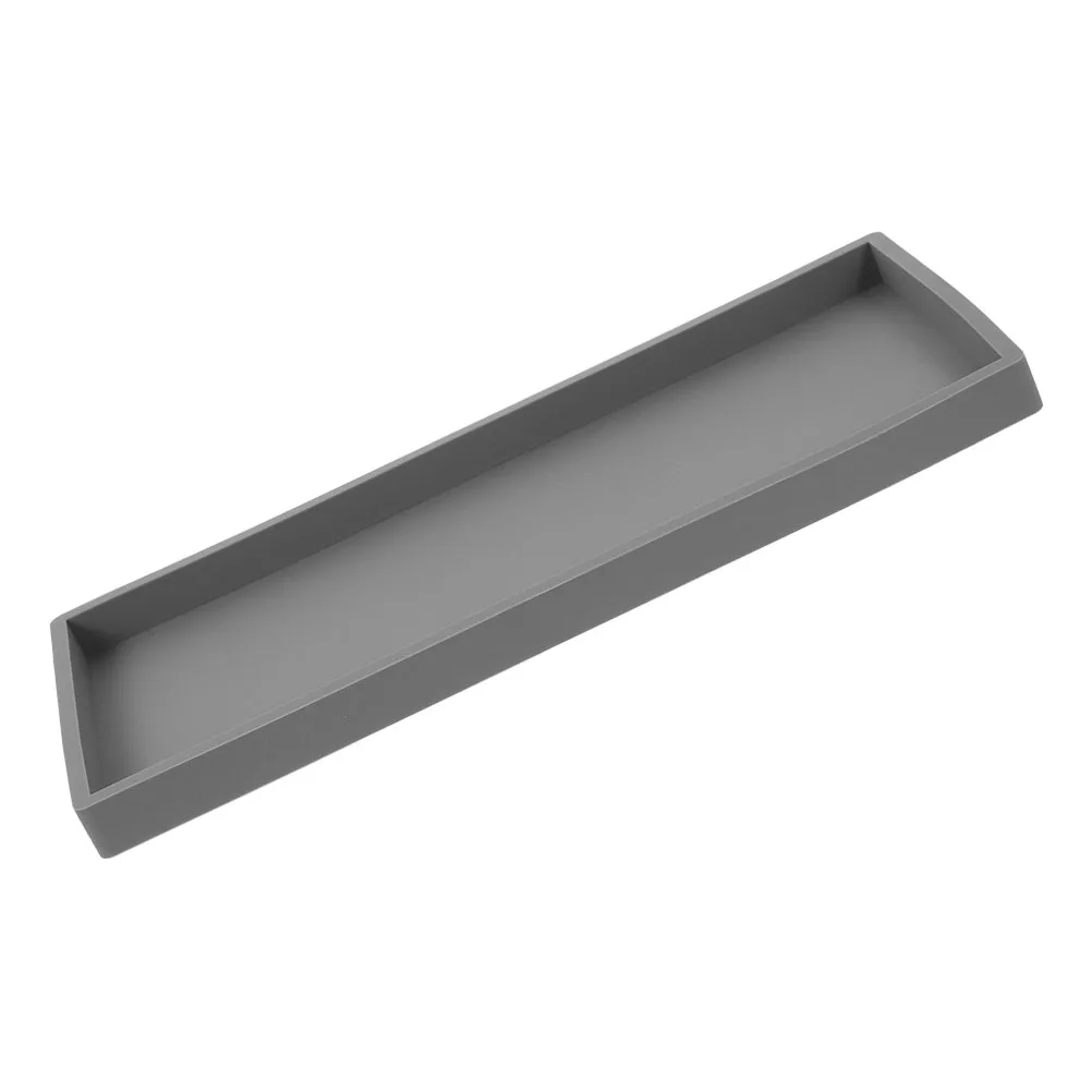 

Small 10x20 Grey Silicone Bathroom Vanity Tray For Jewelry Storage Daily Use Toiletries Holder Hotel Supply Countertop Soap Dish