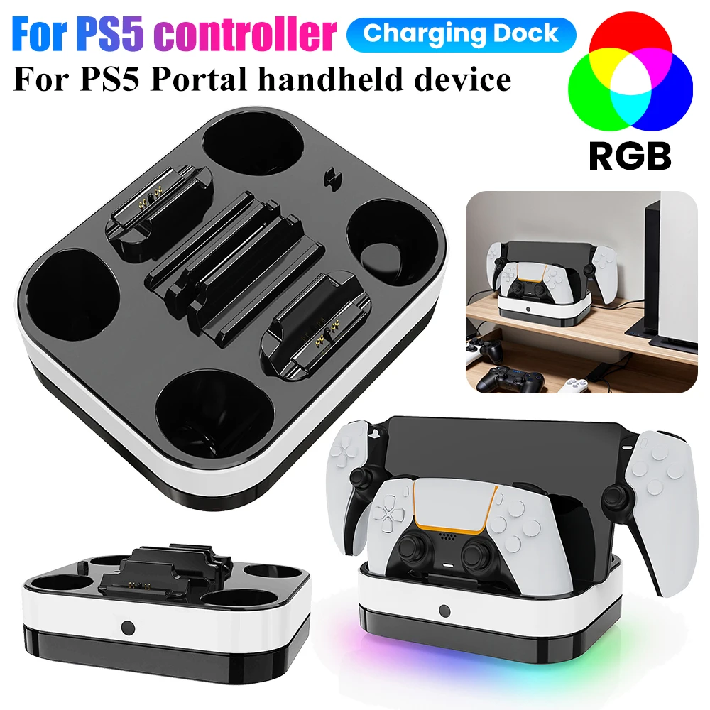 Voor Ps5 Controller Oplader Stand Snel Opladen Dock Station Dual Opladen Dock Voor Ps5 Controller & Ps Portal Games Accessoires