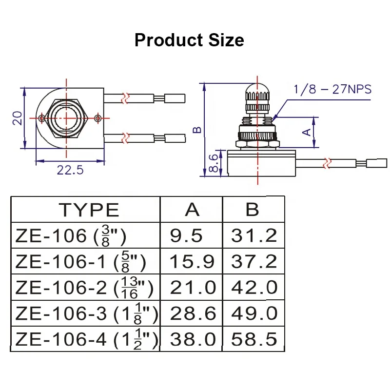 3A 250VAC 6A 125VA Rotary Electrical Switch