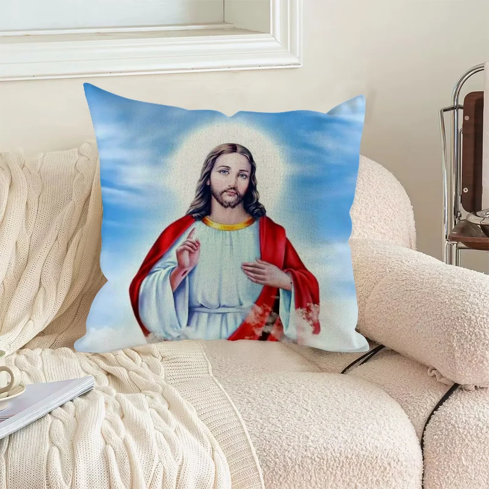 

Jesus Pillow Cover Cushion Covers Living Room Ornamental Pillows Decorative Pillowcase Home Decoration Cushions Sofa Cases