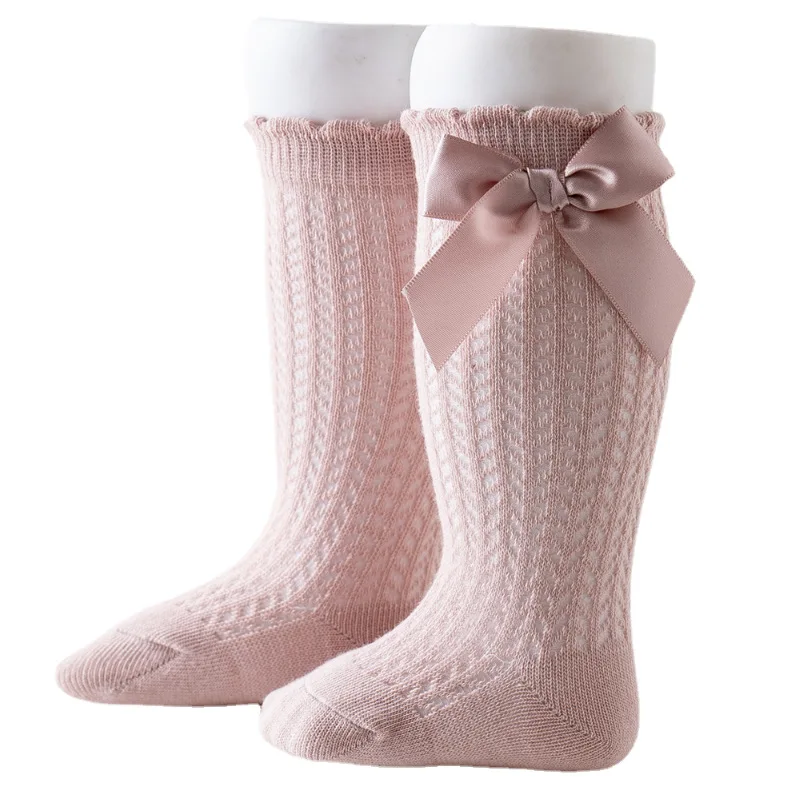 

Гольфы для маленьких девочек с большими бантами, мягкие хлопковые сетчатые носки для малышей, платье принцессы, парные носки, гетры, одежда для малышей