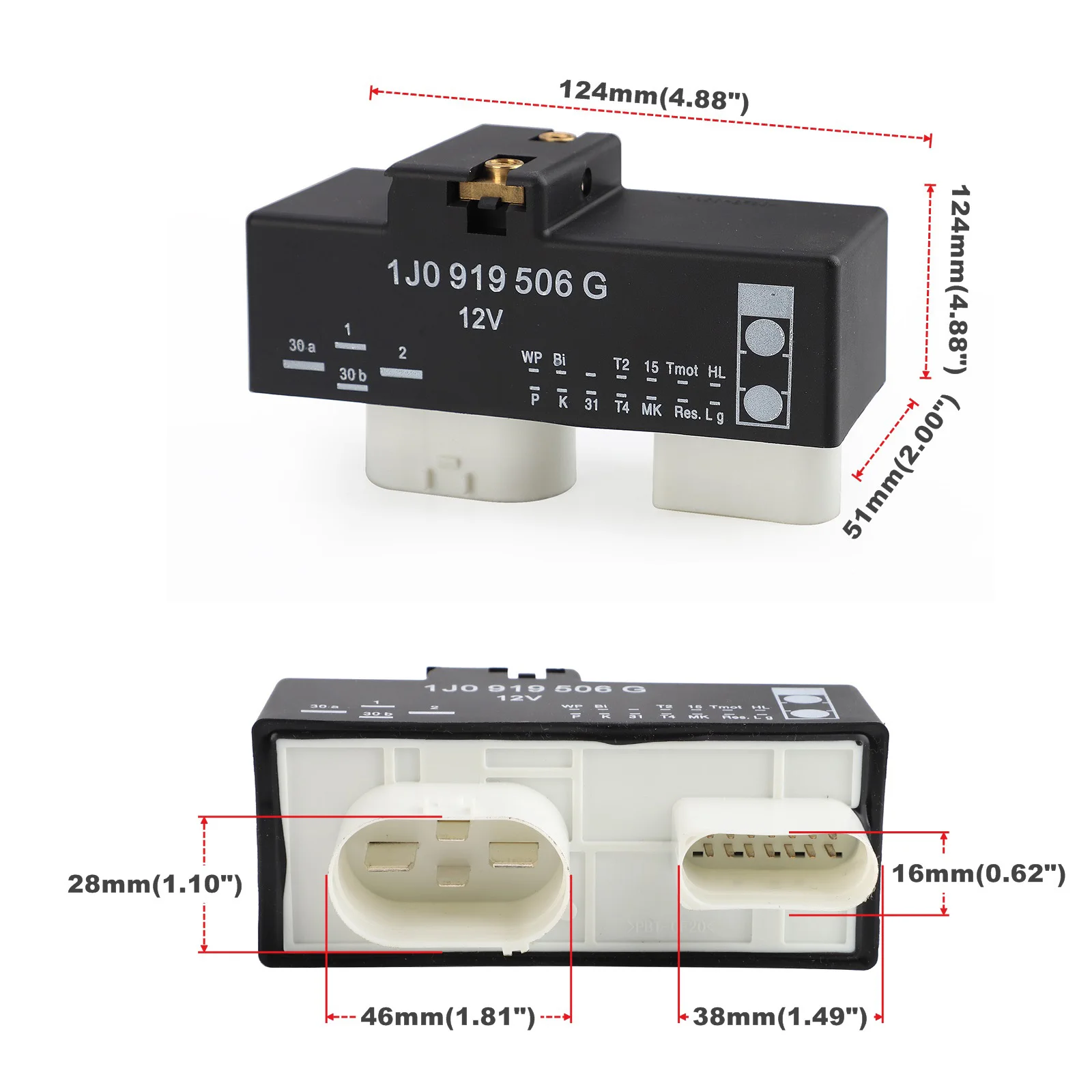 1J0919506G,1J0 919 506G Moduł silnika przekaźnika sterowania wentylatorem chłodnicy do Volkswagen VW Beetle Golf Jetta 1998 1999 1.9 2.0 L4 2.8 V6