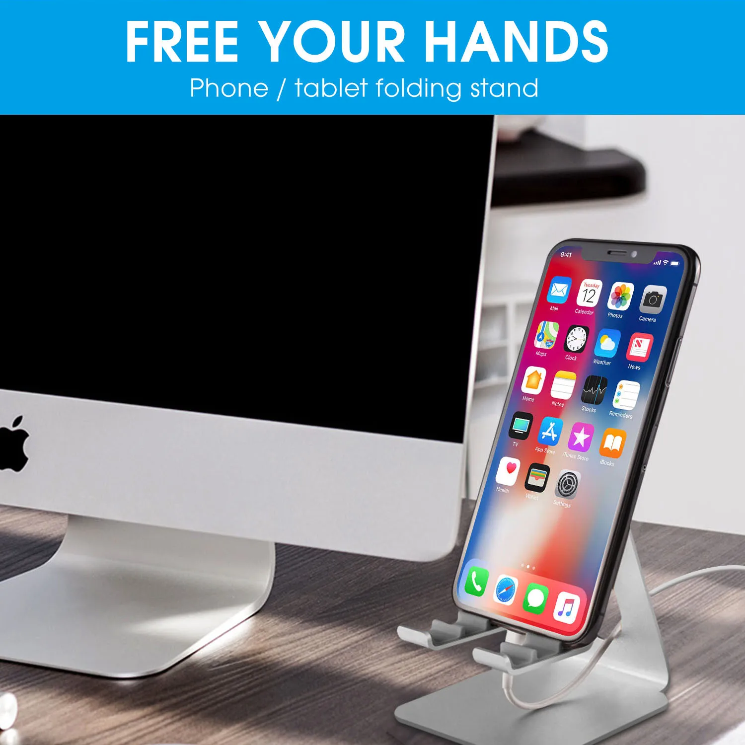 Cell Phone Stand Cradle Holder Phone Bracket for Iphone Desk Adjustable Vertical Holder Stand Moblie Phone Dock Tablet Bracket