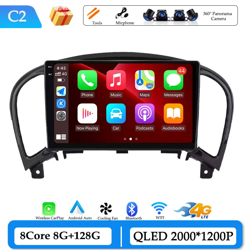 Wireless CarPlay Android 15 for Nissan Juke 2011 - 2016 Car Radio Video Audio Multimedia Player DSP Stereo GPS Navigation WiFi image 3