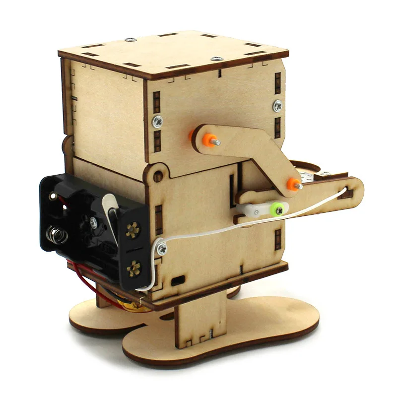 DIY Münze Essen Roboter Modell Lehre Dampf Projekt Kit Kinder Wissenschaft Experiment Bildung Spielzeug Holz Montage Kit – Detail 3