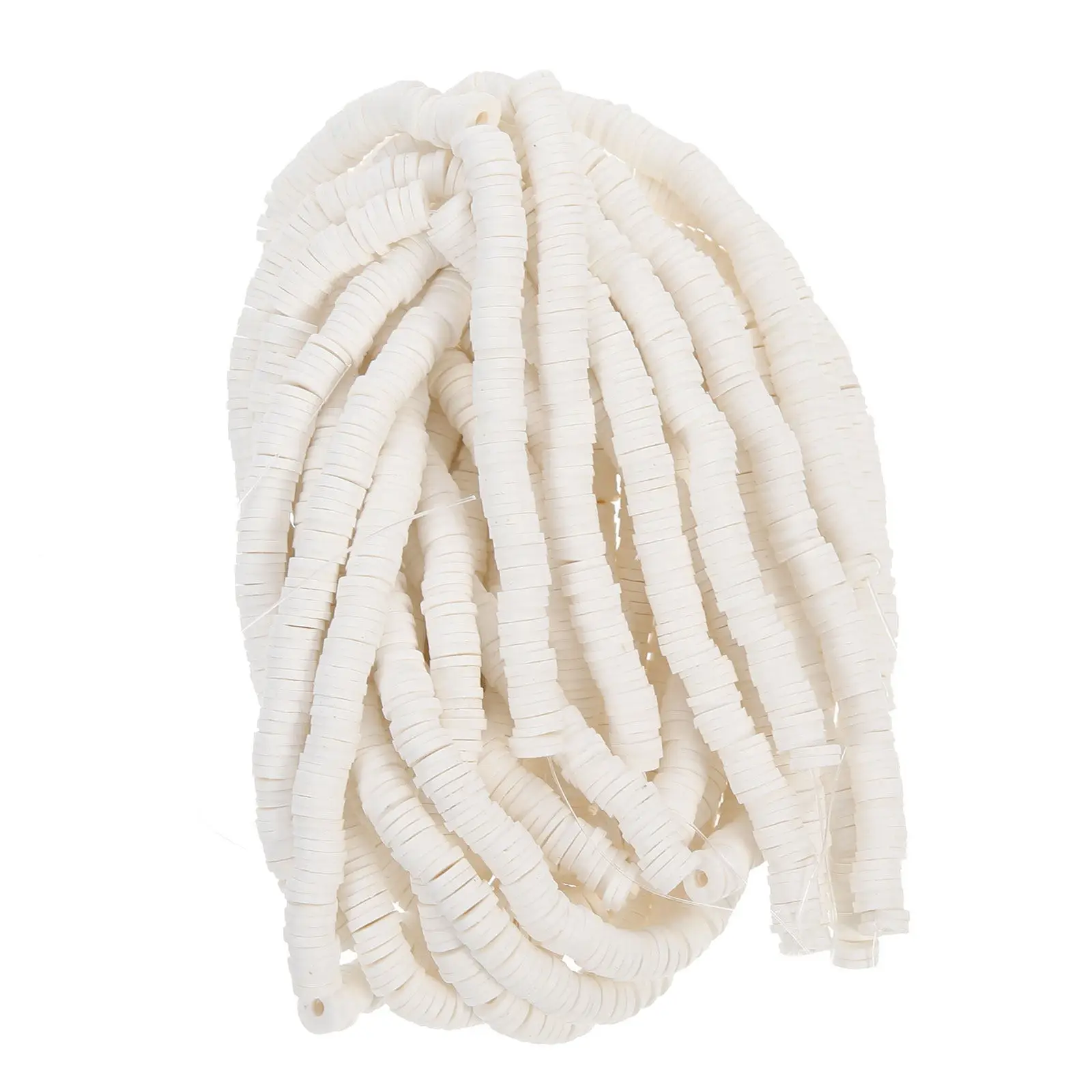 

10 полосок белых глиняных бусин для изготовления украшений своими руками, рассыпные бусины-разделители для браслетов, ожерелий, поделок, материалы для рукоделия, бусины-разделители для украшений