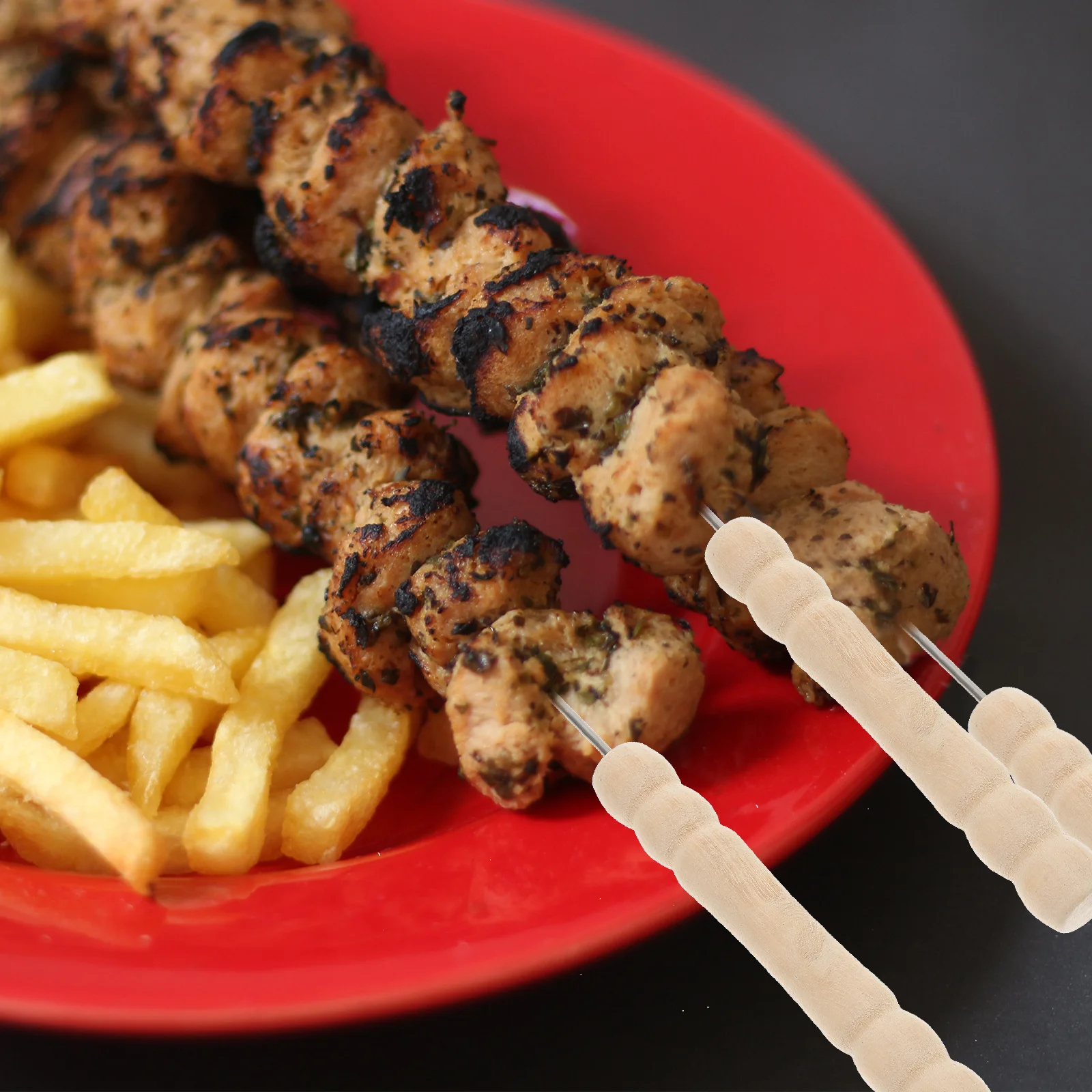 

10Pcs Stainless Steel Bbq Skewers Round Kabob Sticks for Grilling Meat Vegetables Camping Party Gifts Bbq Skewer