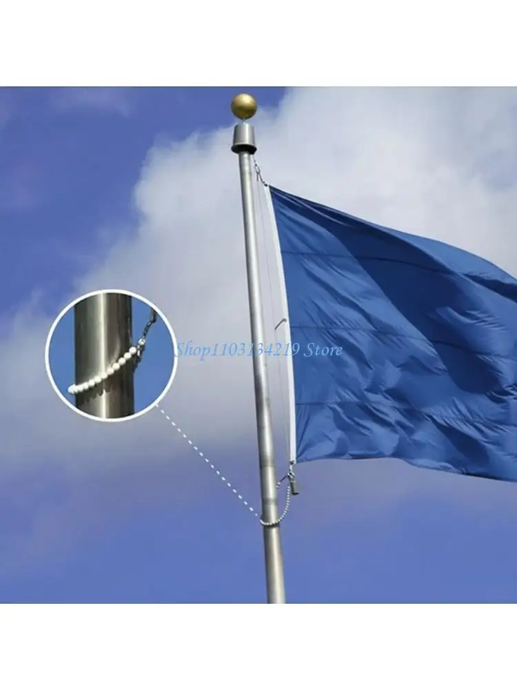 Outdoor Flagpole Accessories Bead Guide Weights Bottom Chain Retainer Rings Hanging Beads Windproof Flagpole