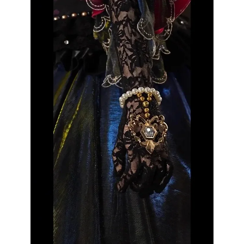 الهوية الخامس ماري الملكة الدموية الأمل كاذبة تأثيري حلي شعر مستعار تاج قفاز القرط الأبيض الشعر غطاء الرأس قلادة بروش الملحقات