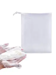 Soap Foaming Net Hangable Mesh Bag Portable Mesh Soap Bag Facial Cleanser Rich Bubble Foaming Soap Exfoliating Mesh Bags