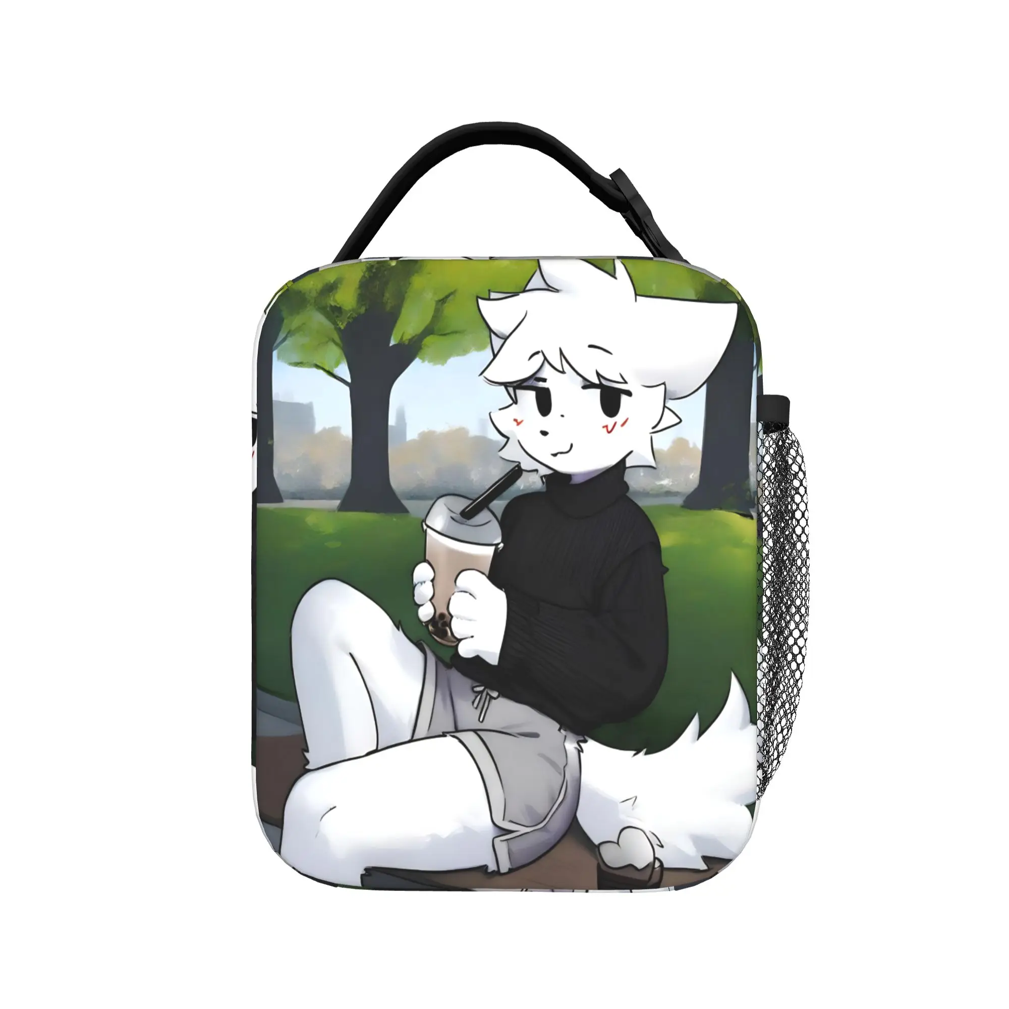 Boykisser Silly Cat Insulated Lunch Bag High Capacity Cartoon Reusable Thermal Bag Tote Lunch Box College  Picnic Girl Boy