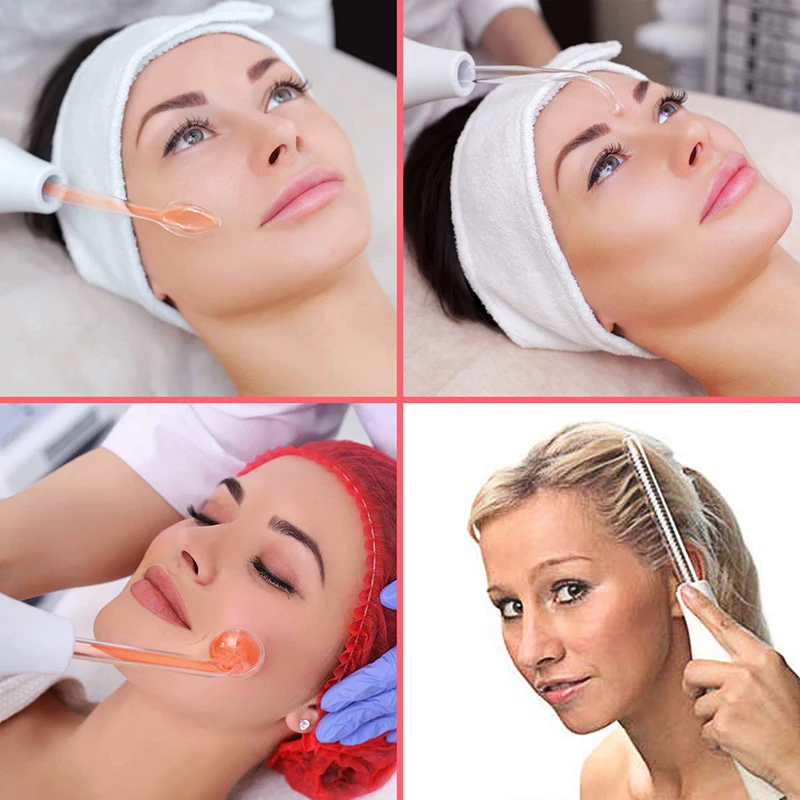 Portable 4 In 1 High Frequency Electrotherapy Handheld Facial Wand Multi-Function Face Device Machine For Face Care And Hair
