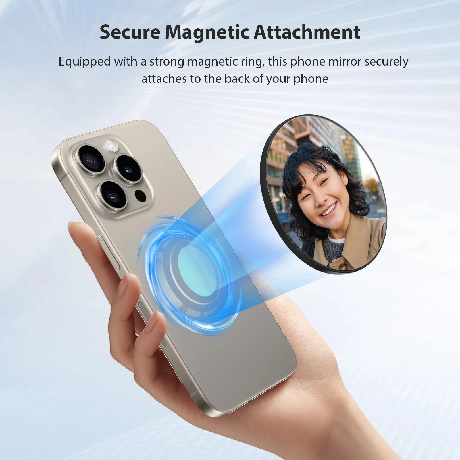 Magnetischer Konvexspiegel für Smartphone-Selfies, Tragbarer Leichter Rückkamera-Selfiespiegel