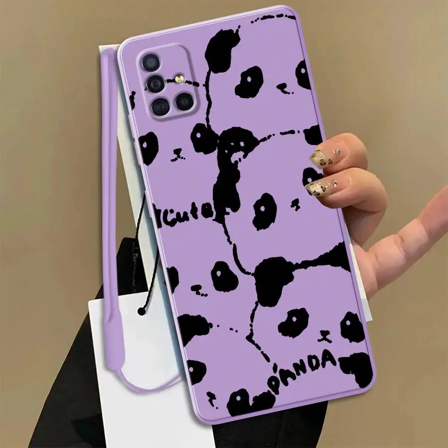 Cartoon Cute Panda Phone Cover Case for Samsung Galaxy A50 A56 A05 A20s A02s A71 A73 A53 A30s A04 A06 A03