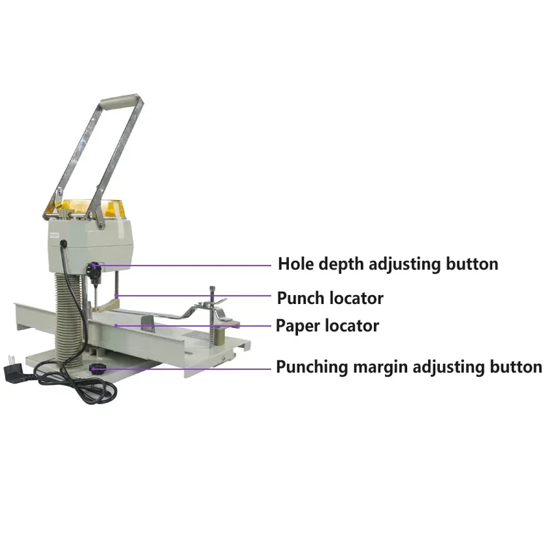 Upgrade Electric Punching Machine Book Paper Single Hole Electric Drilling Machine