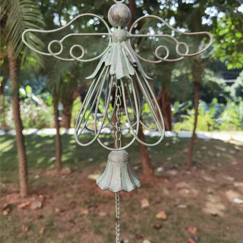 Iron Retro Angel Wind Chimes Do Old Creative Decorative Bells Hanging Garden Outdoor Courtyard American Country