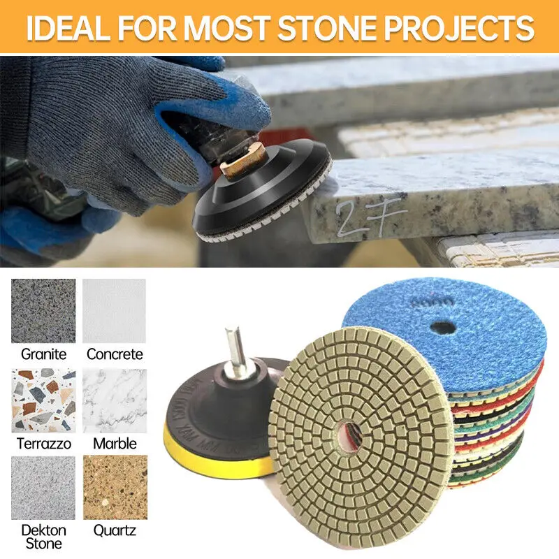 10PCS/set Stone Polishing Sheet Concrete Frosted Pads Water Grinding Disc Tools Fast Removal Tile Glass Concrete New