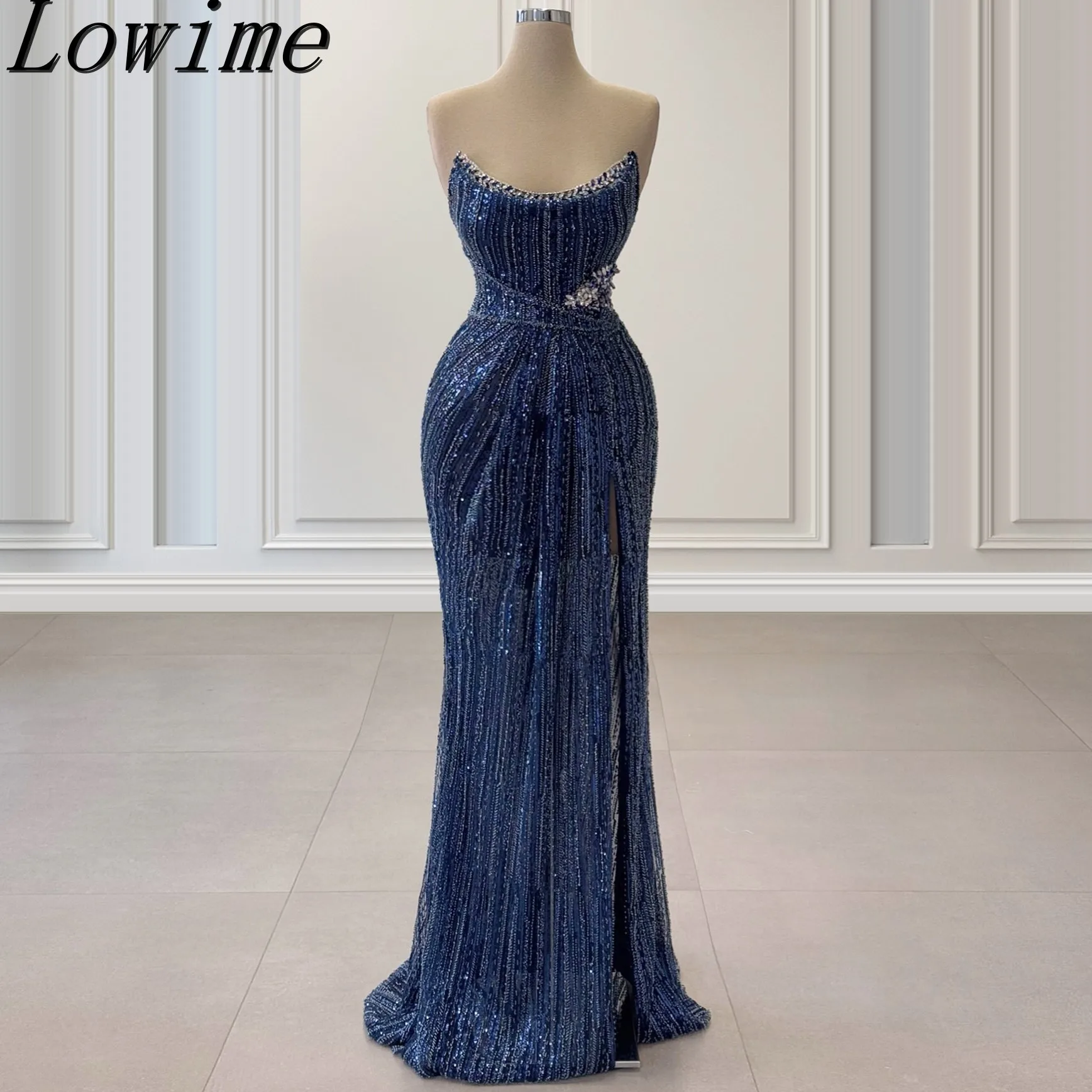 Vestido de noite sem alças, luxo, cristal, frisado, vestido de festa, clássico, sem mangas, até o chão, vestidos de festa