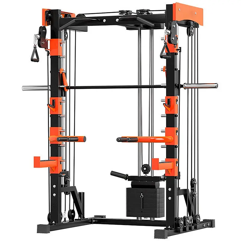 2026 High Quality Smith Machine Multi Functional Power Rack Full Set Lat Pull Down Low Row Smith Machine for Gymspromote sales