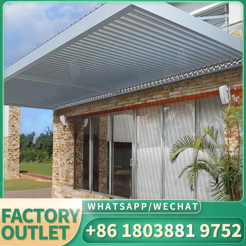 Customized 6X4 Pergola Electric Aluminum Hotel Terrace Gazebo Pavilion Sunroom Luxury Outdoor Pergolas for Garden