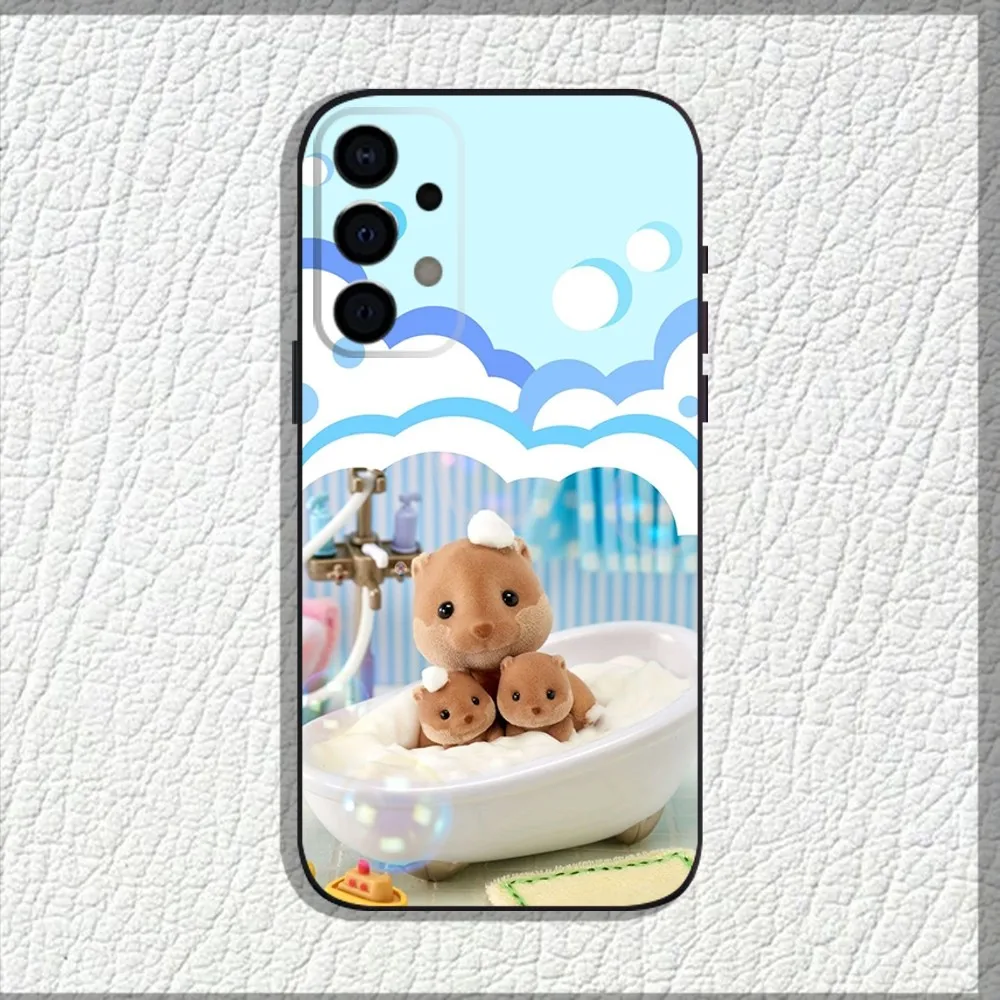 Cartoon S-Sylvanian-F-Families Phone Case For Samsung Galaxy A13,A21s,A22,A31,A32,A52,A53,A71,A80,A91 Soft Black Shell