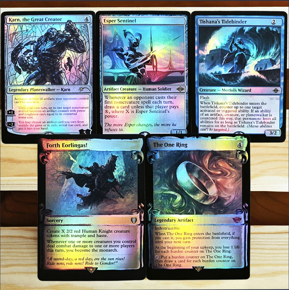 TCG 레어 익스클루시브 포일 게임 카드: 위대한 창조자/에스퍼 센티넬/타이드바인더/포스 에오링가스/더 원 링