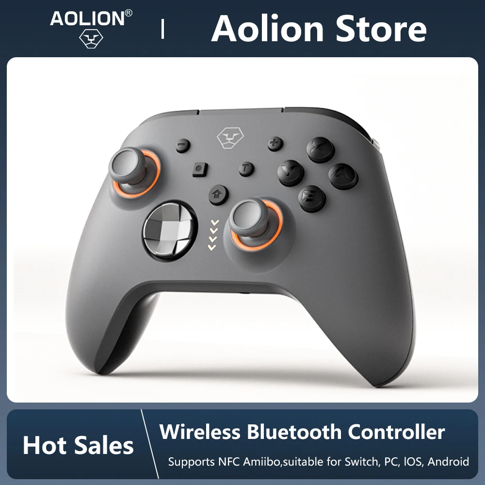 

Aolion Wireless vibrate Gaming Controller with NFC function Hall Trigger Joystick Mecha-Tactile Buttons For Switch/PC/Android/IO