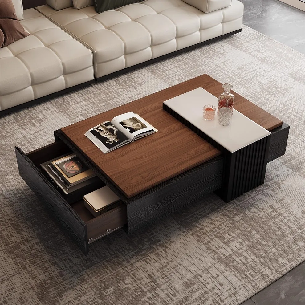 Design Rectangular Coffee Table Modern Coffee Table Living Room Table with Storage