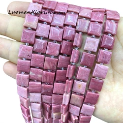 10mm Flat Cube Natural Stone AAA Rhodochrosite Loose Spacer Beads for Jewelry Making Diy Earrings Bracelet Charms Accessories